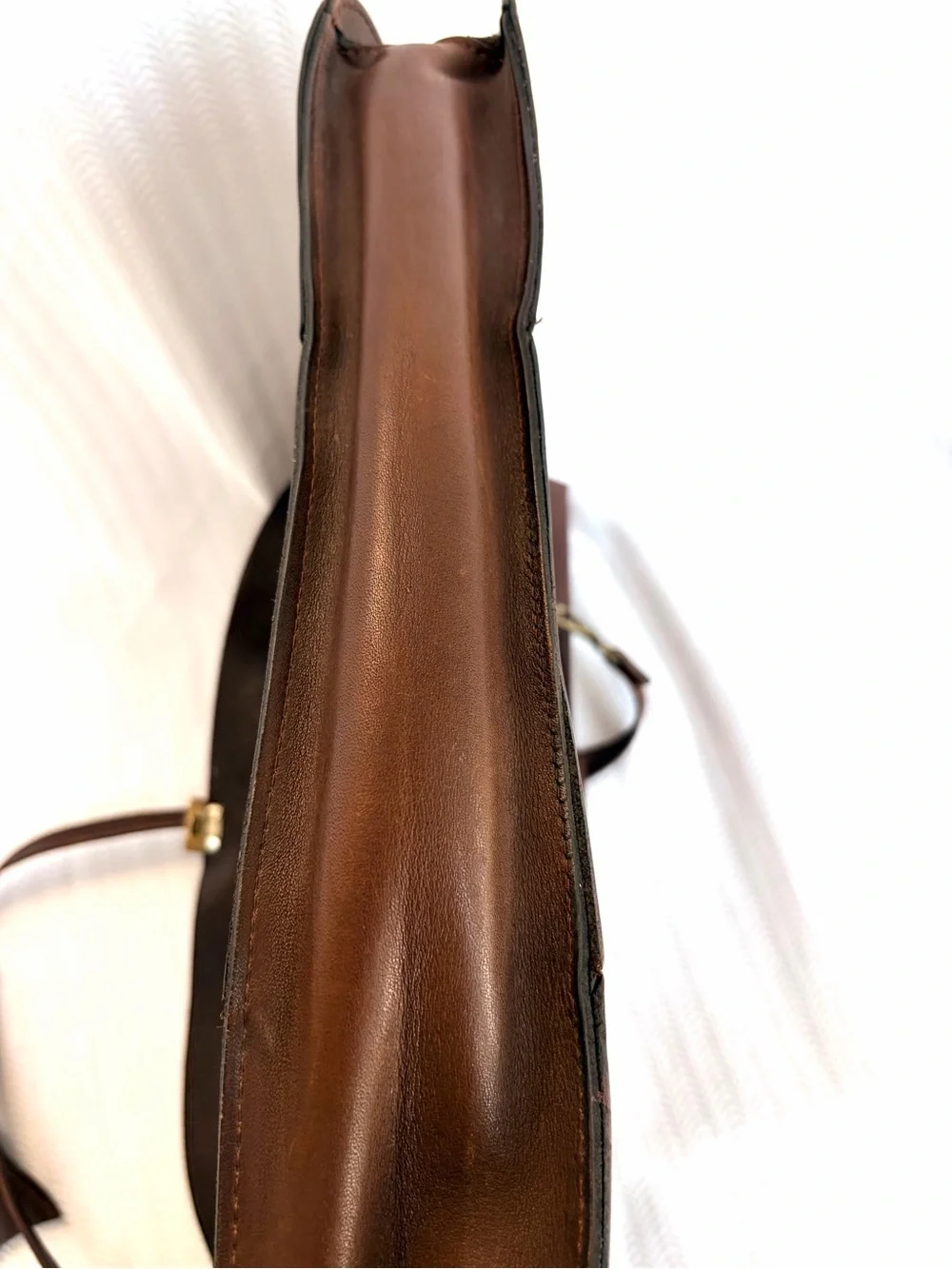 Vintage Uruguay Leather Men's Brown Oxblood Briefcase File Keep - Shoulder Strap